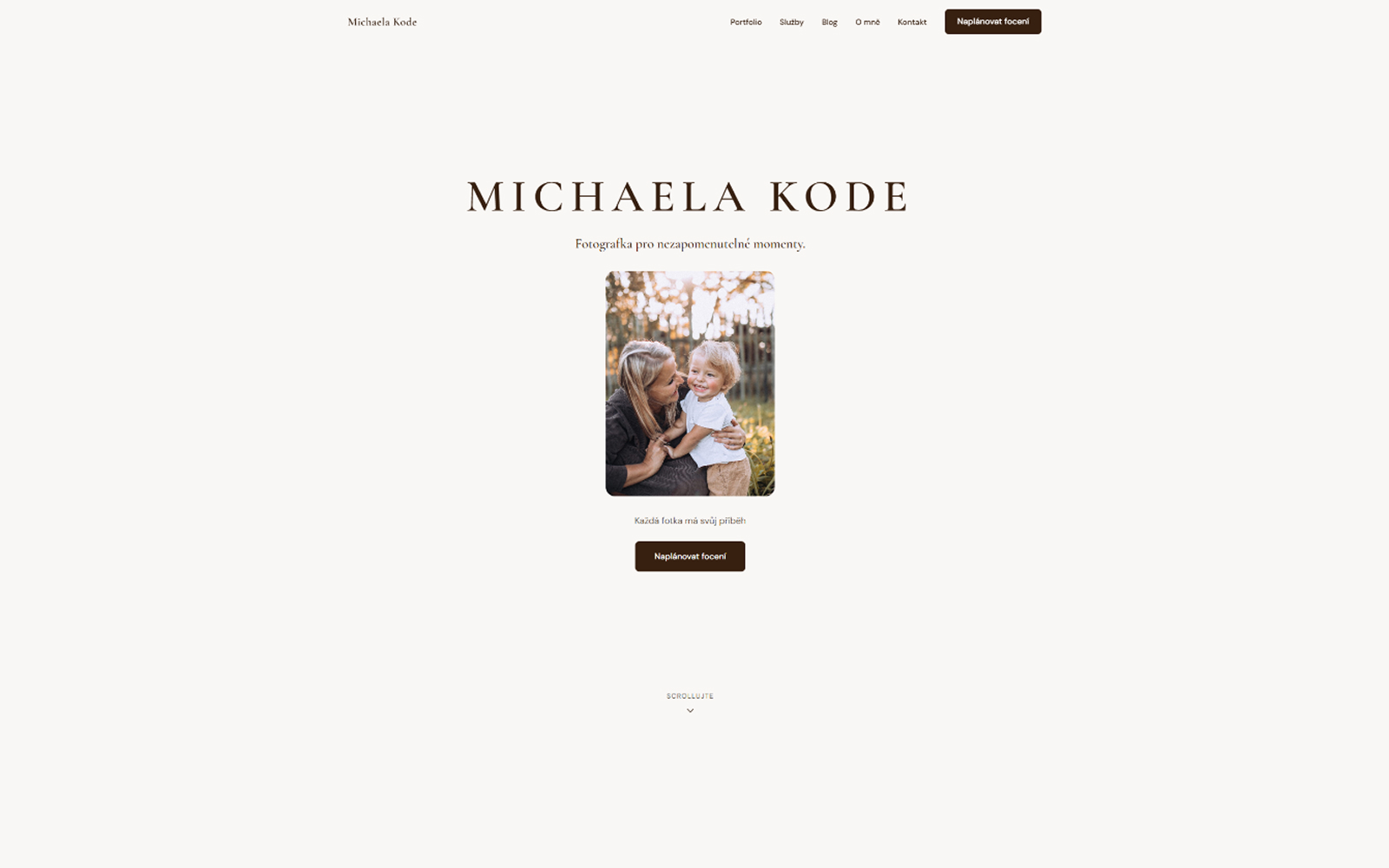 michaelakode.cz – website for a photographer