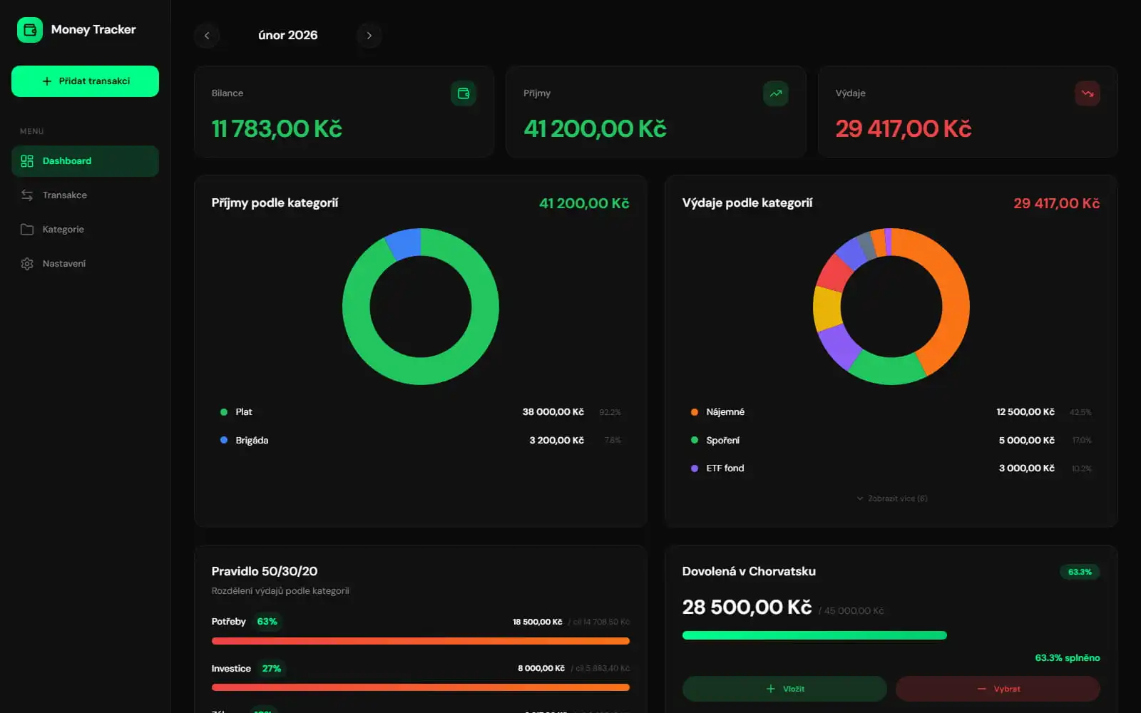 Money Tracker – web app for tracking personal finances