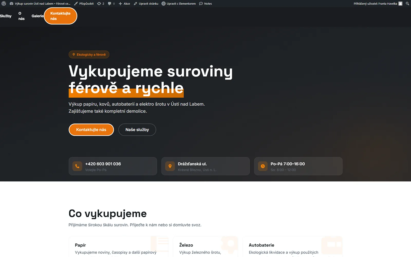 vykupsurovinusti.cz — výkup druhotných surovin